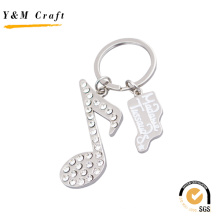 Customized Music 3D crystal Metal Key Ring for Gift